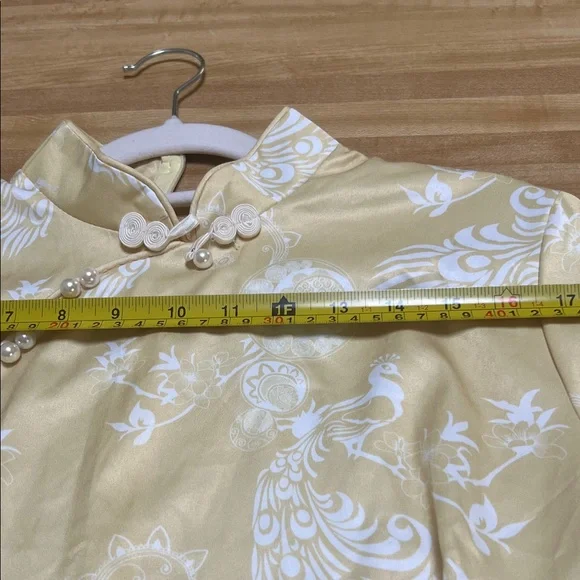 Peacock (M/L) Yellow Chinese Style Dress. Bring luck into New Year 2026 - Picture 7 of 14